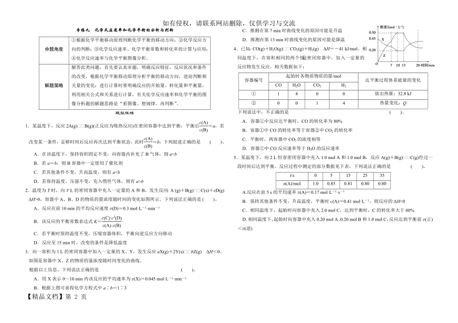 (9)化学反应速率和化学平衡的分析与判断word资料2页.doc_第2页