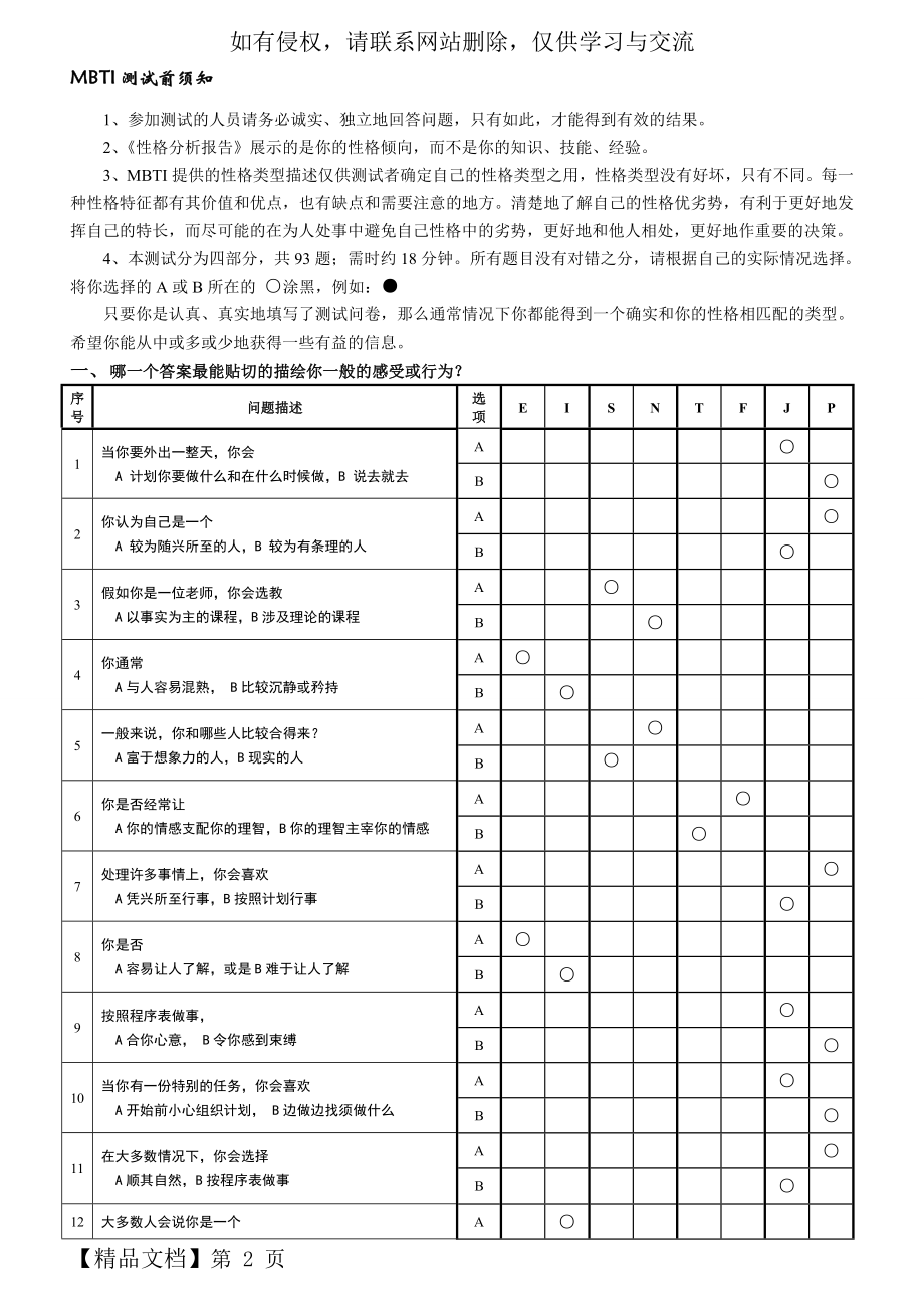 MBTI十六种人格类型职业性格测试题word资料12页.doc_第2页