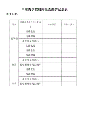 学校线路检查维护记录表.doc