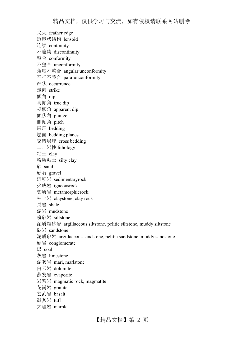 地质英语专业词汇.docx_第2页