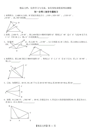 全等三角形证明专题练习(专题).doc