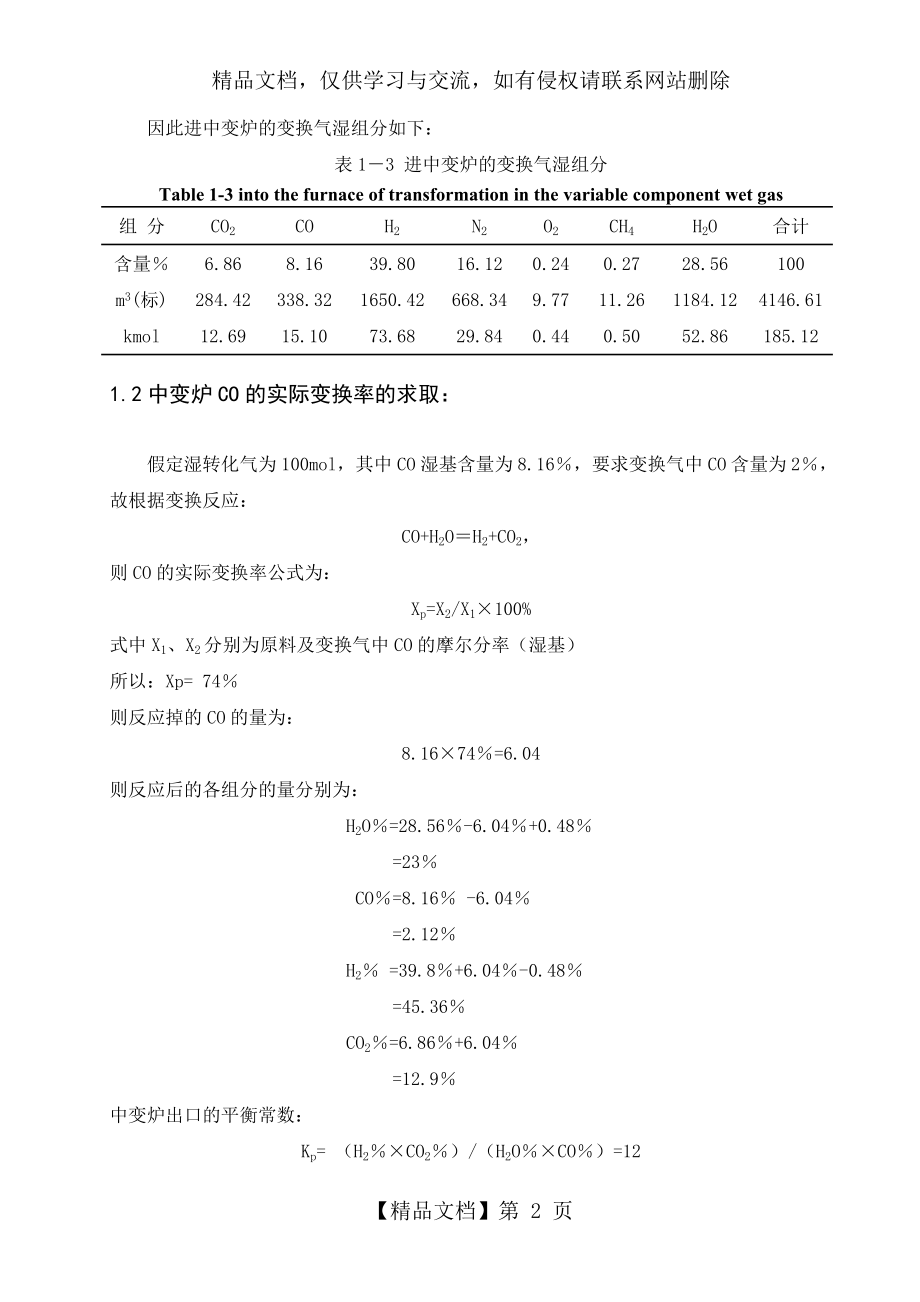 合成氨工艺及设计计算.doc_第2页