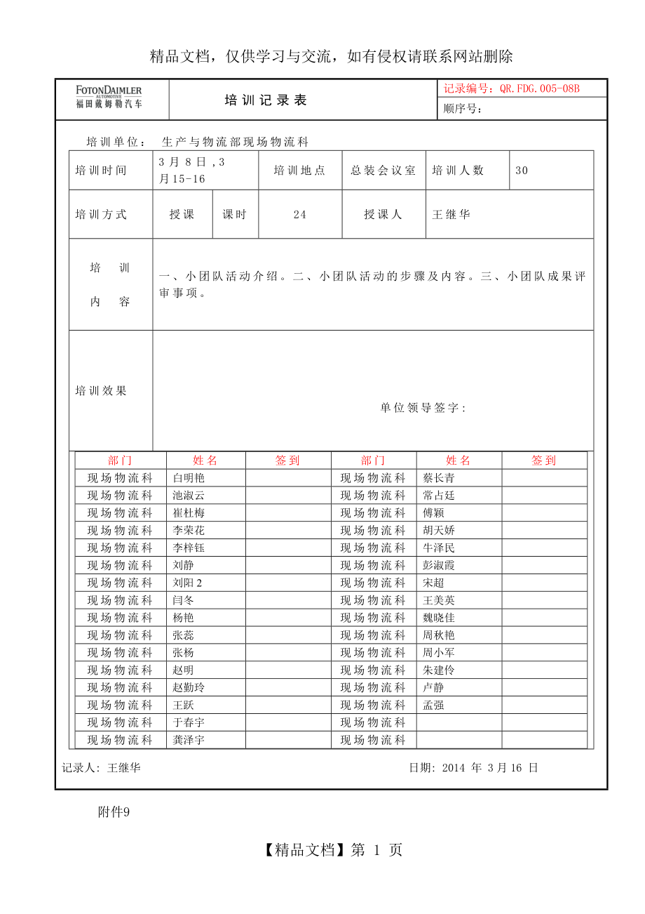 培训效果评价表模板.doc_第1页