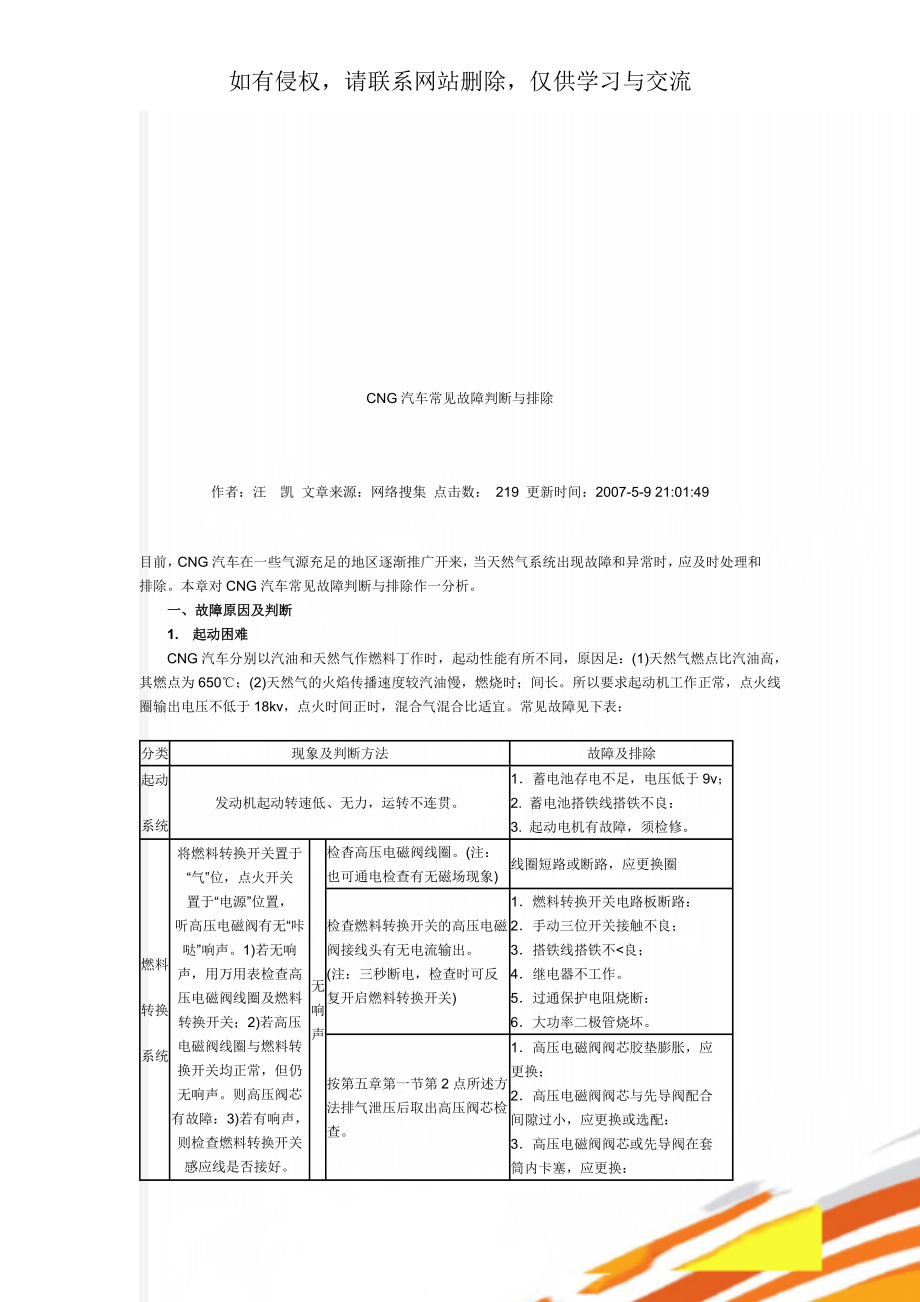 CNG汽车常见故障判断与排除精品文档5页.doc_第1页