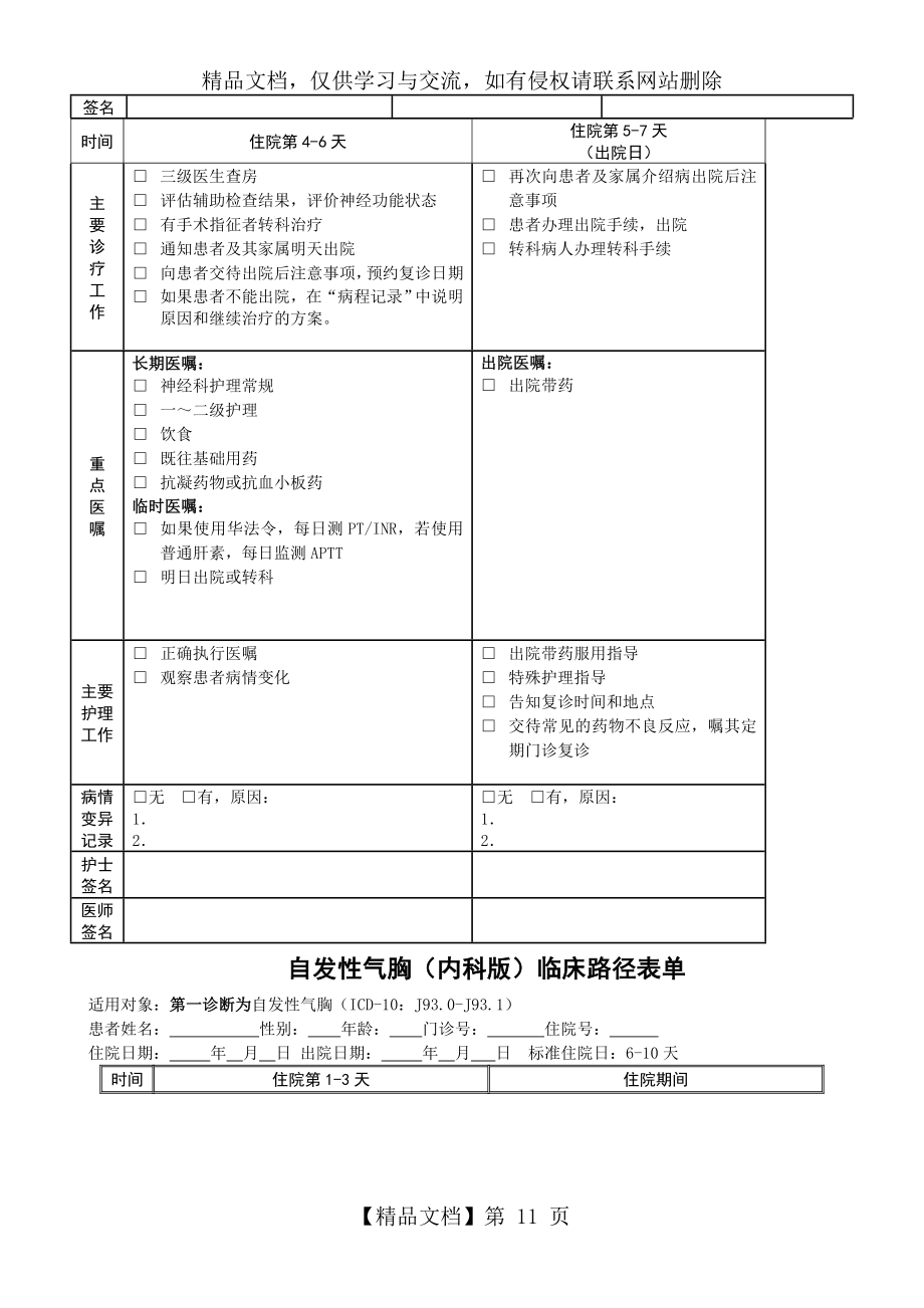 医院各科临床路径表单.doc_第2页