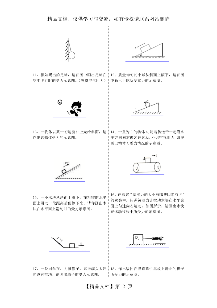 初二物理受力分析作图专题.doc_第2页