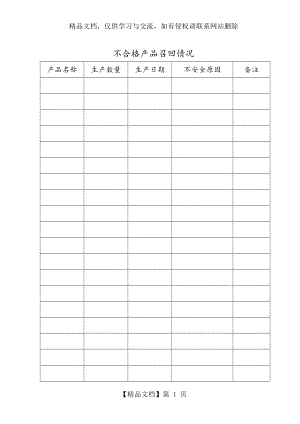 医疗器械召回记录表(年版).doc