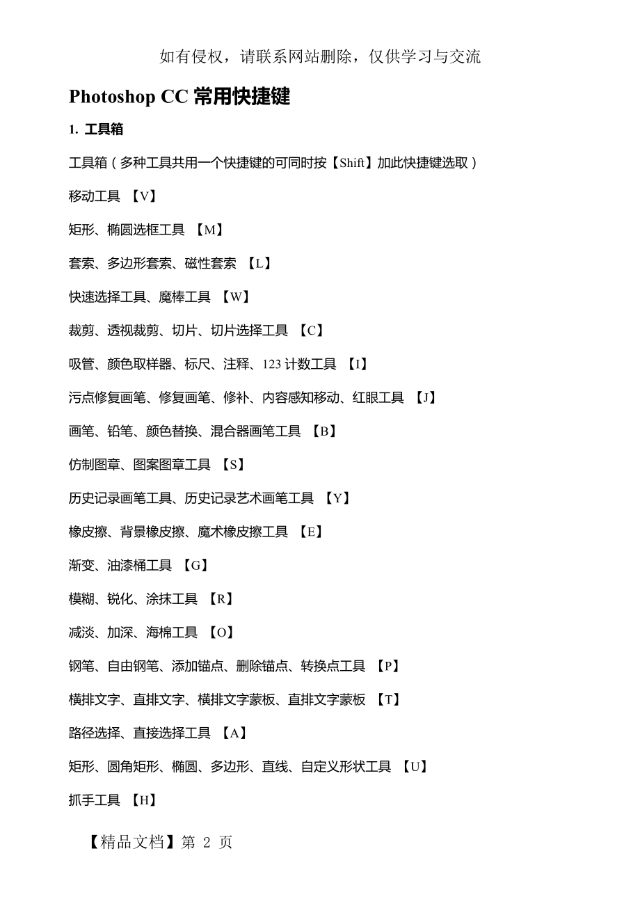Photoshop CC 常用快捷键.doc_第2页
