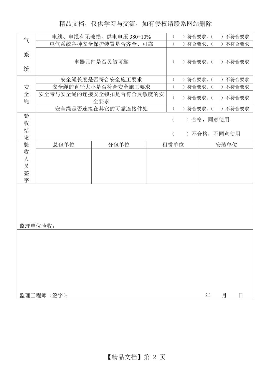 吊篮检查验收记录表.doc_第2页