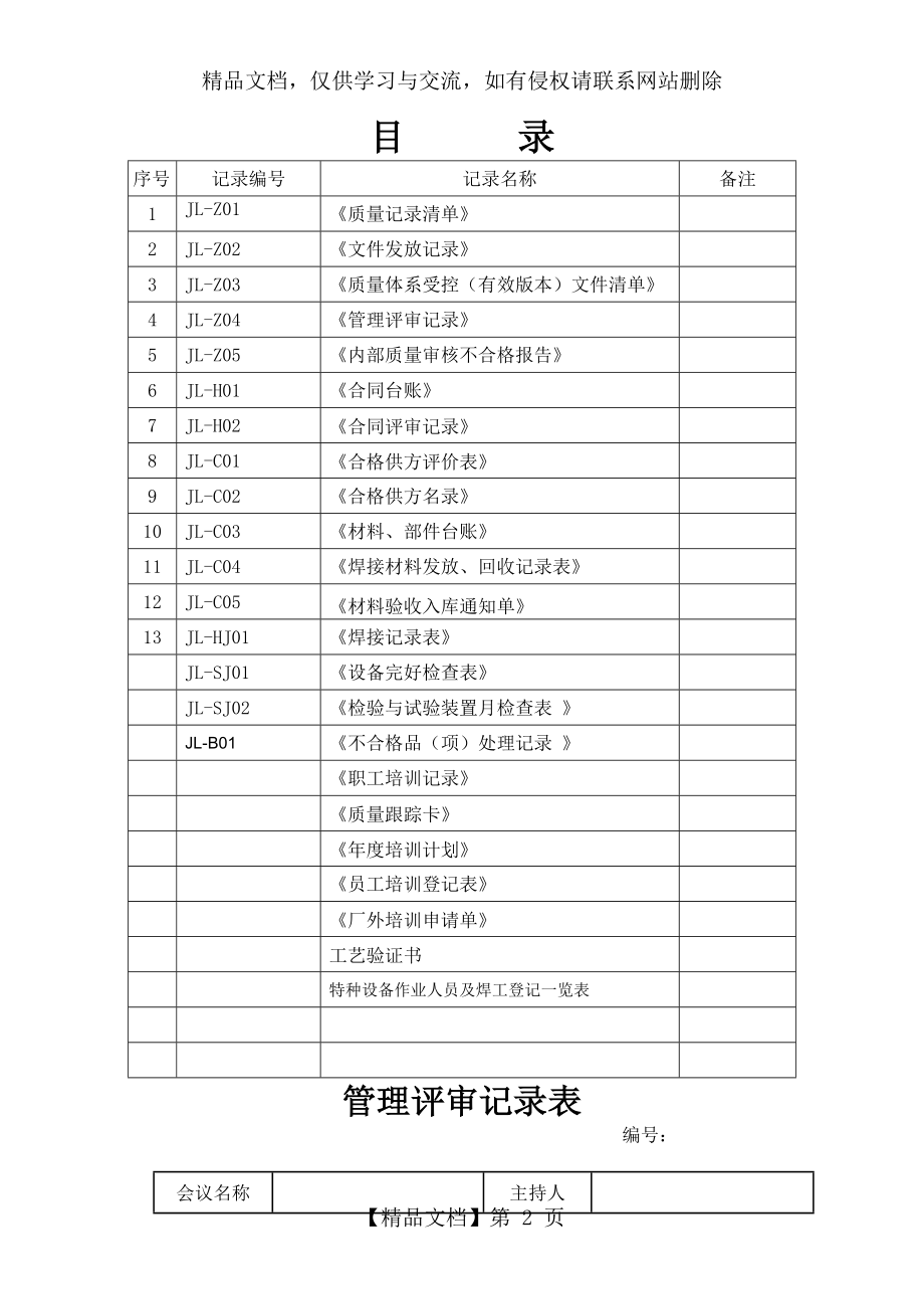 压力容器制造记录表格式样.doc_第2页