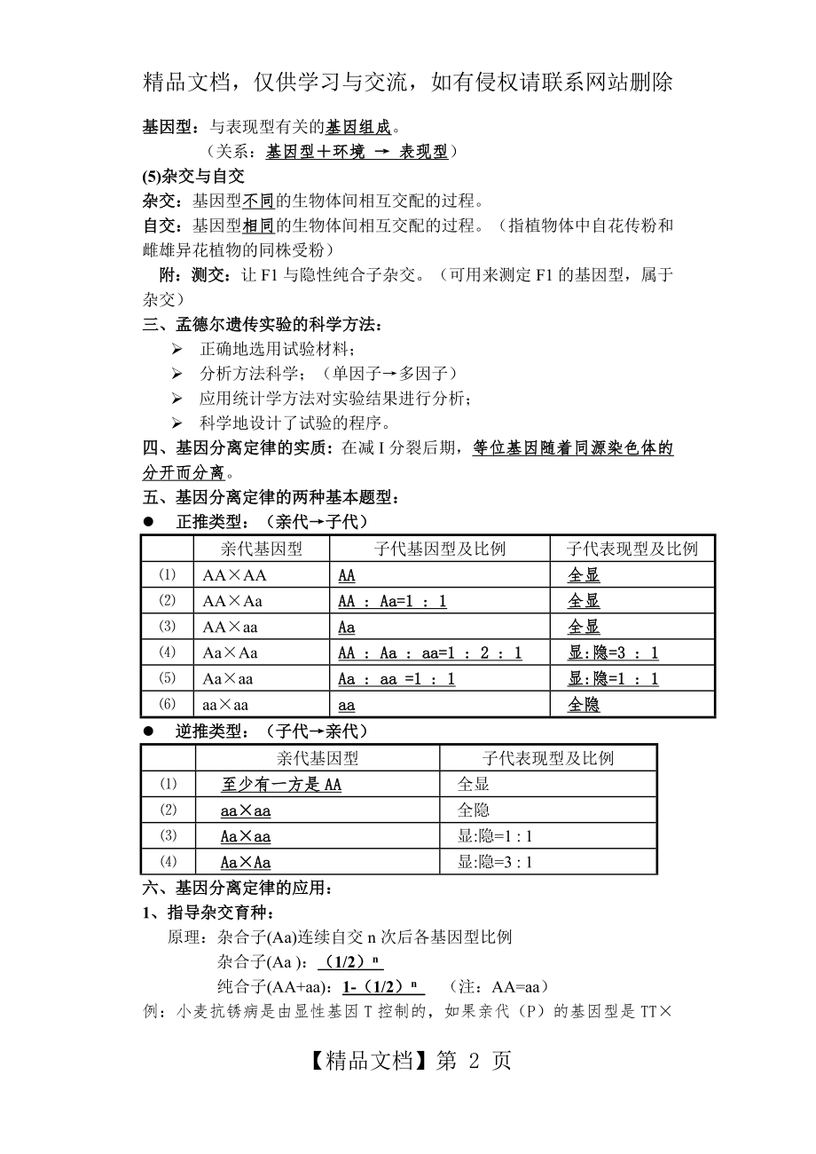 人教版教学素材高中生物课堂笔记生物必修2.doc_第2页