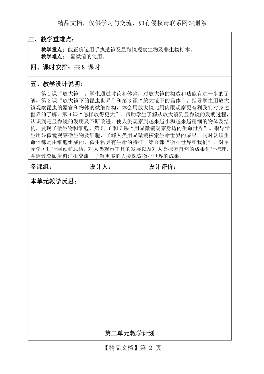 六年级科学下册单元教学计划.doc_第2页