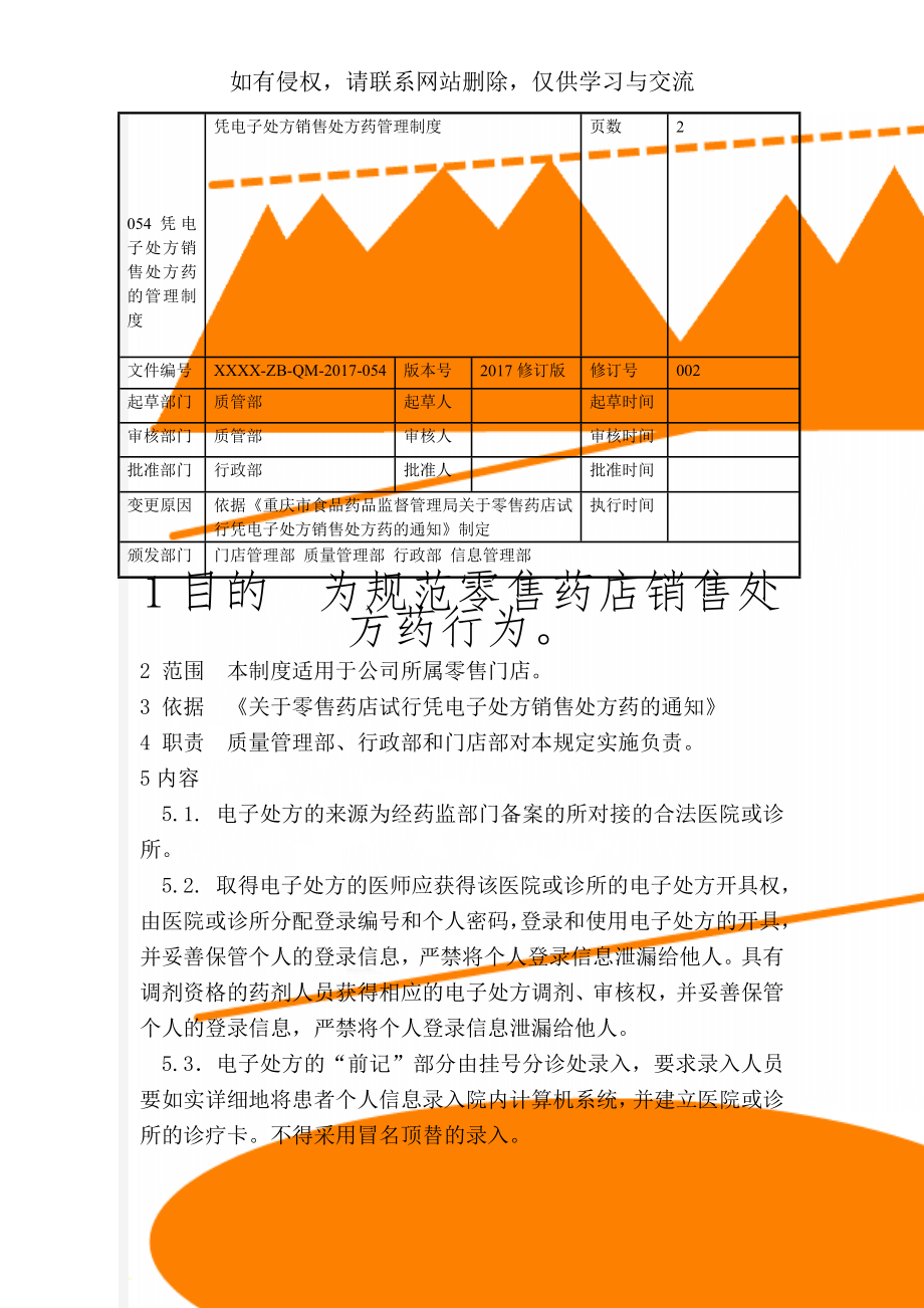 054凭电子处方销售处方药的管理制度3页.doc_第1页