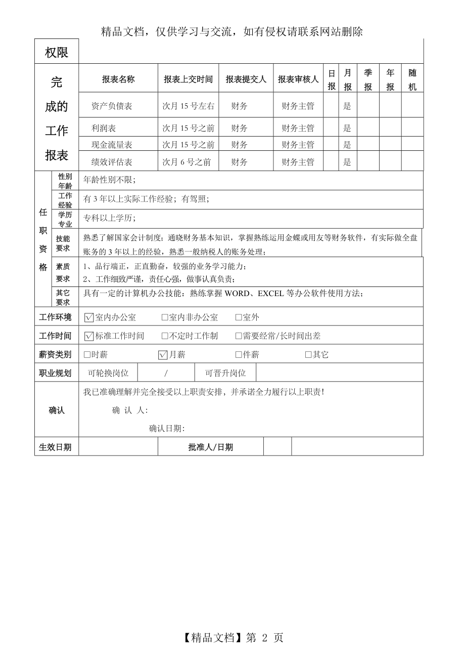 会计岗位说明书.docx_第2页