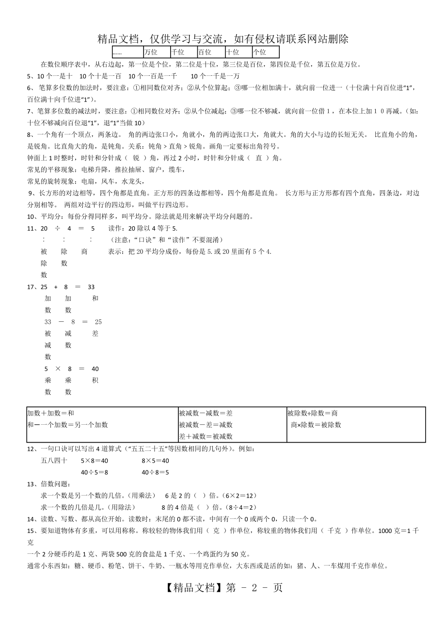 人教版小学数学知识点整理(全).doc_第2页