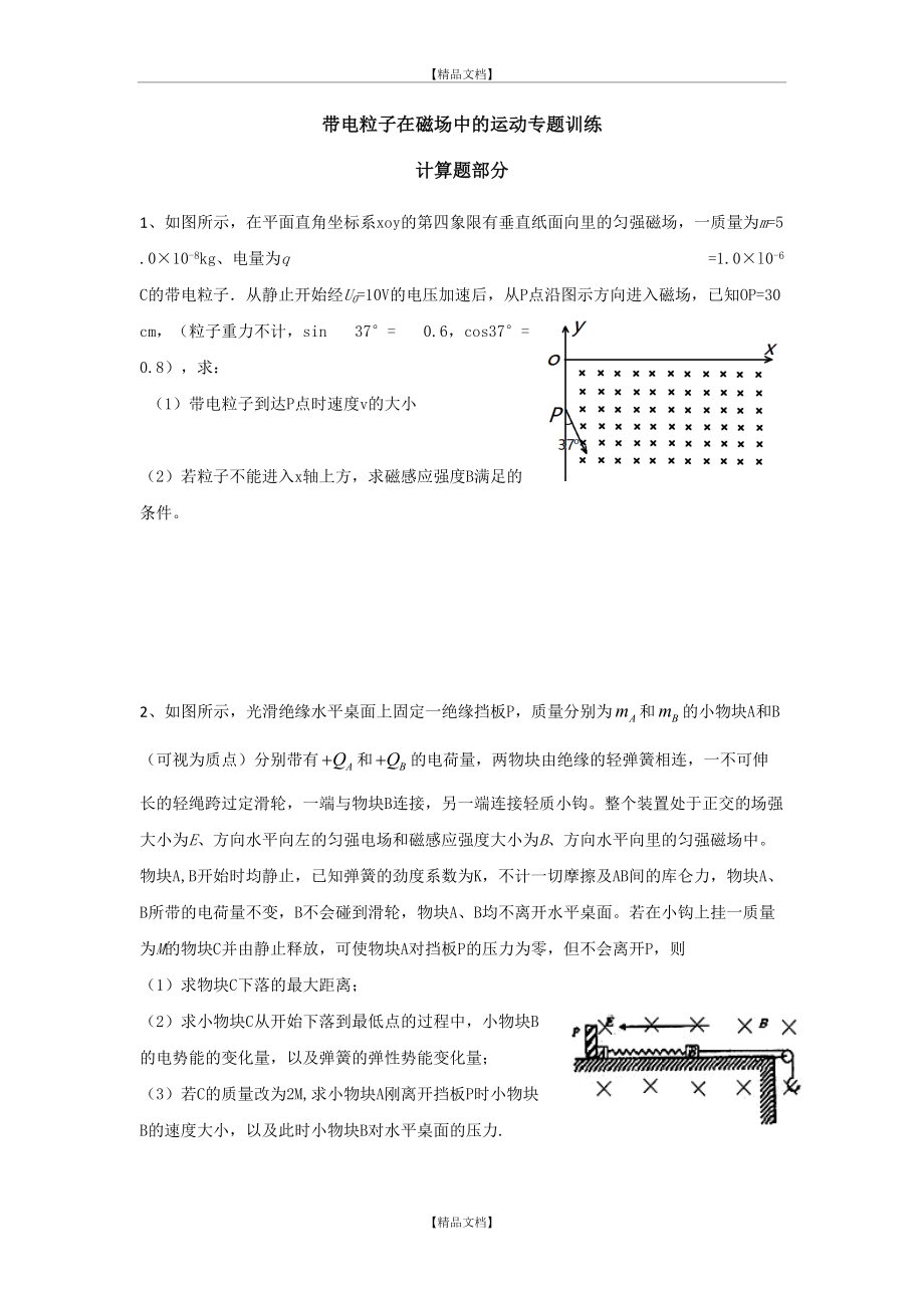 (计算题)带电粒子在磁场中的运动专题训练.doc_第2页