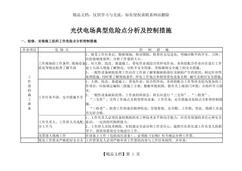 光伏电站典型危险点分析控制措施.doc_第1页