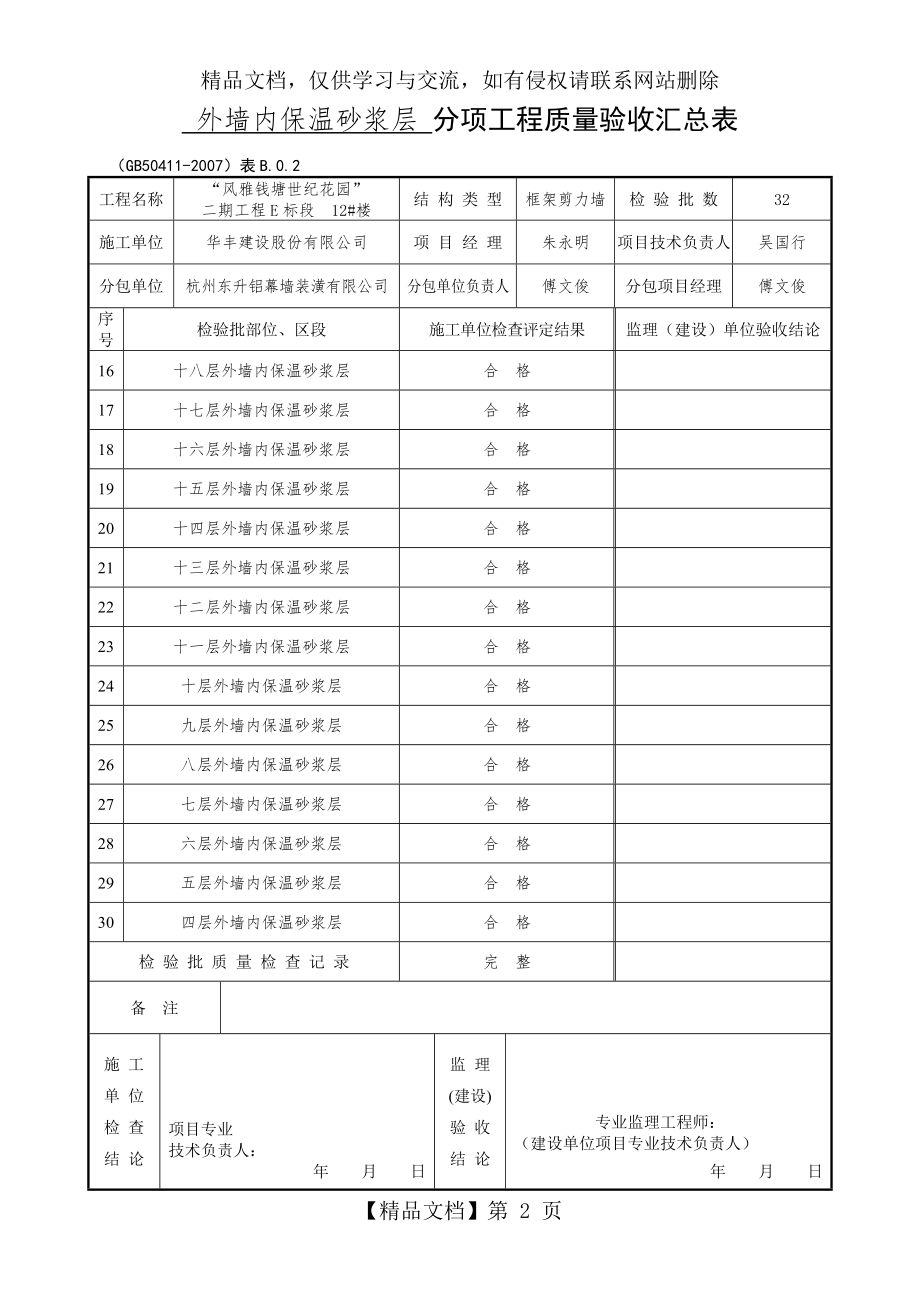 分项工程质量验收汇总表.doc_第2页