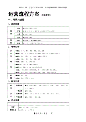 培训机构运营方案成本核算.doc