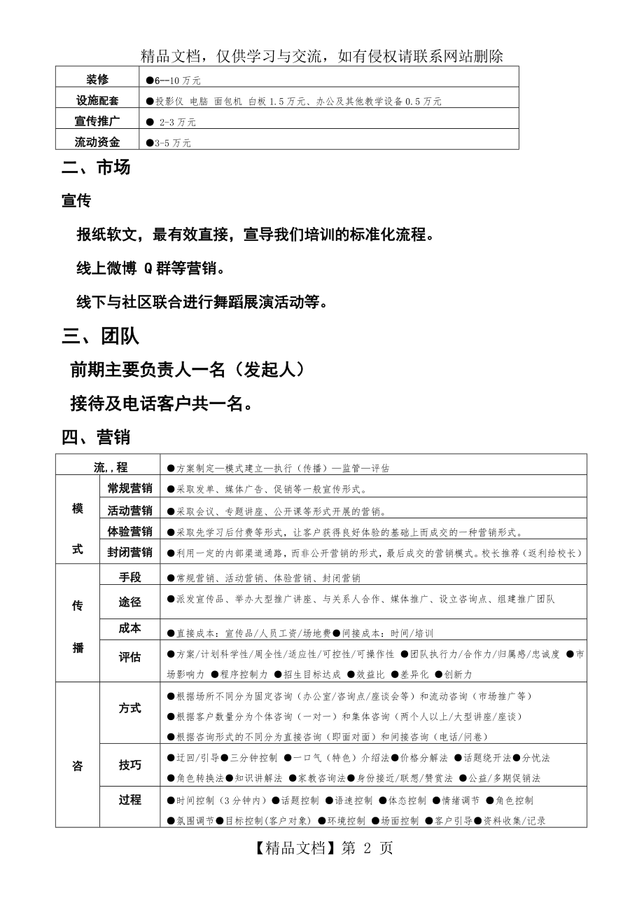 培训机构运营方案成本核算.doc_第2页