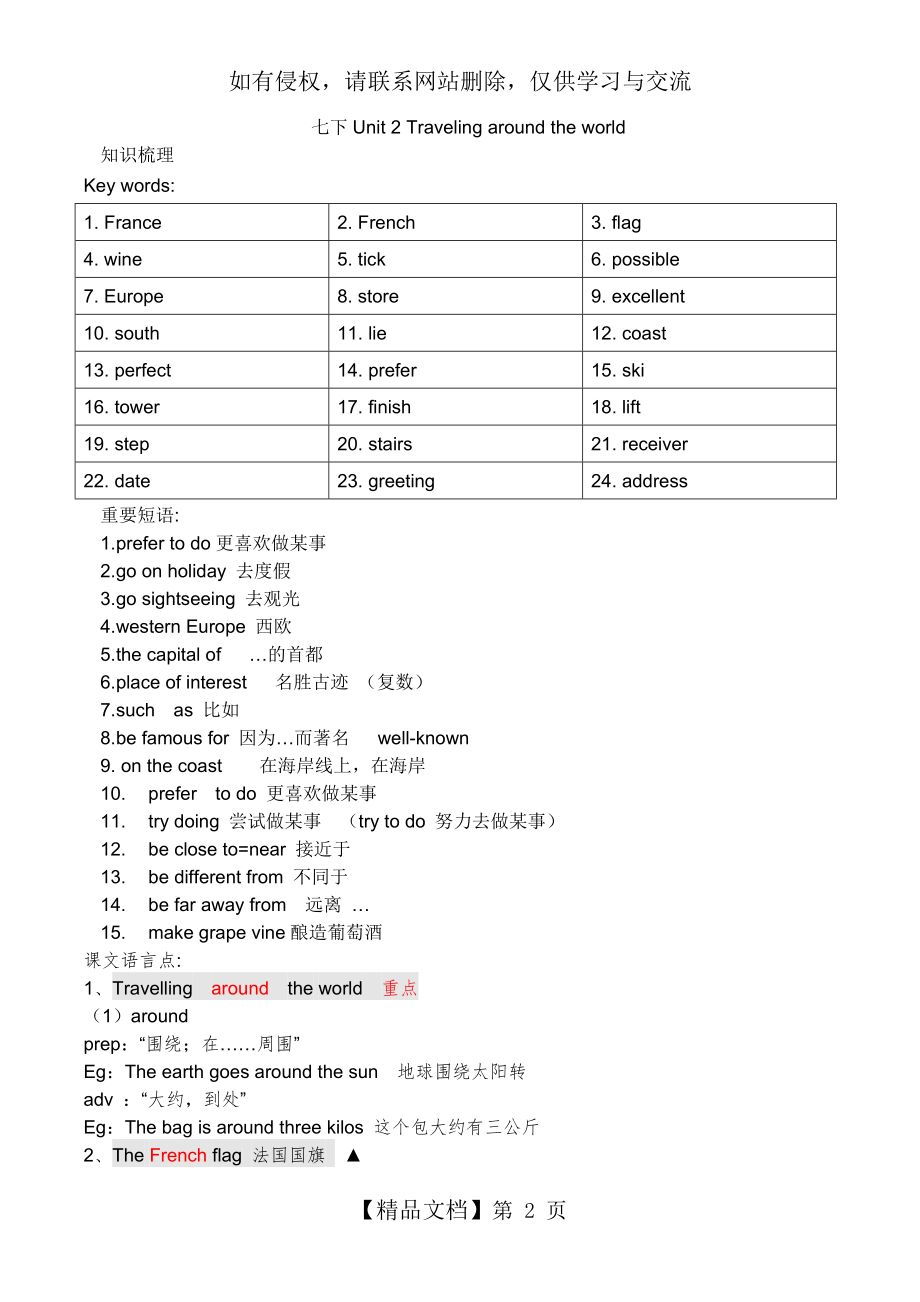 Unit 2 Traveling around the world.doc_第2页