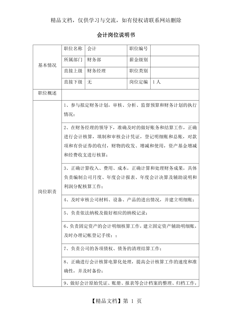 会计岗位说明书(全).docx_第1页