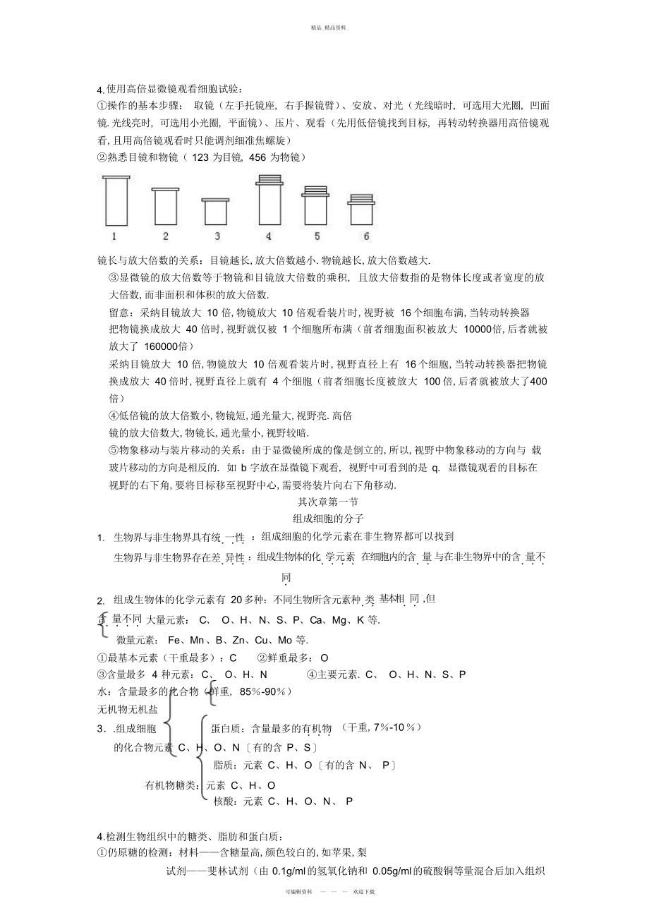 2022年高中生物必修一第三章知识点总结.docx_第2页