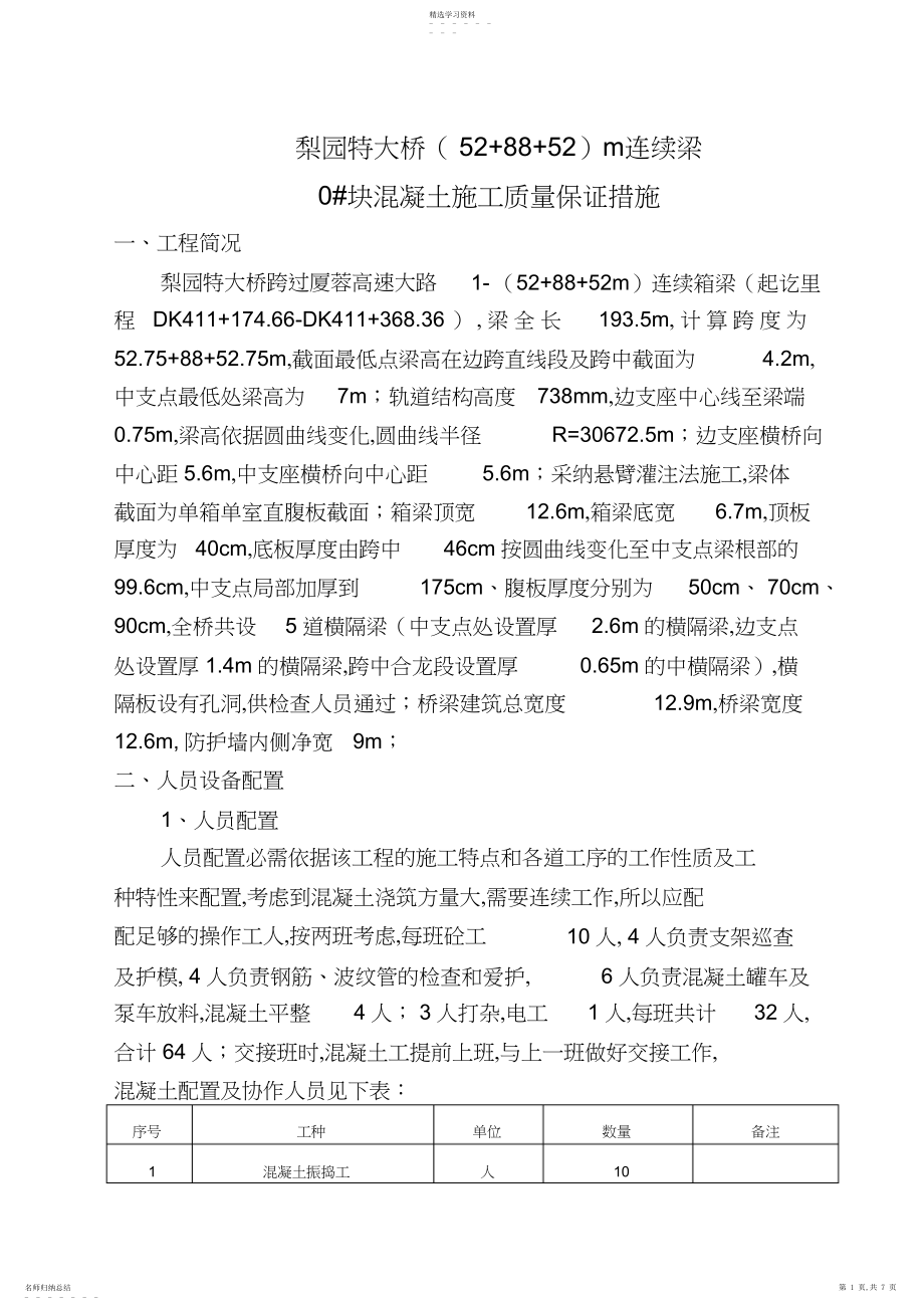 2022年混凝土施工保证措施 .docx_第1页