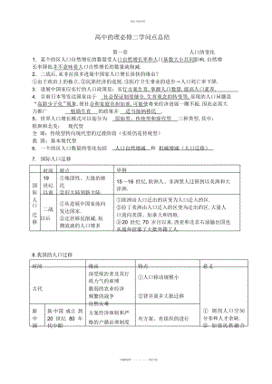 2022年高二地理人教版必修二基础知识点总结.docx