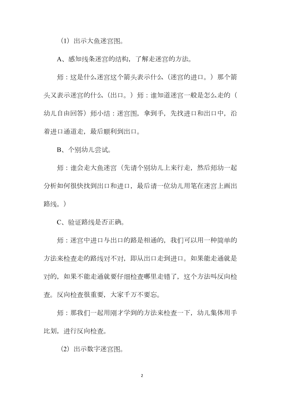 中班科学走迷宫教案反思.docx_第2页