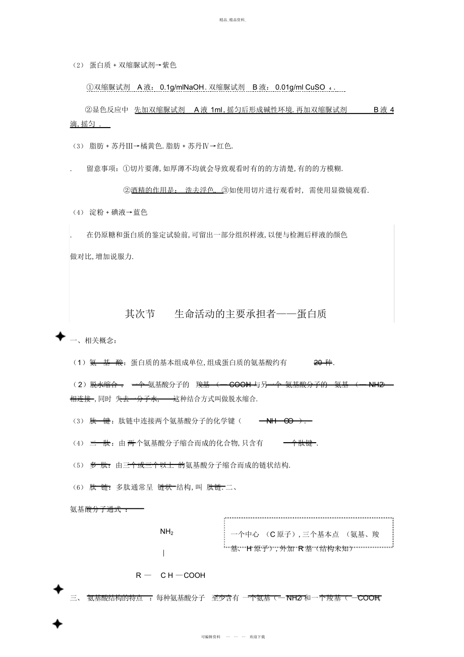 2022年高中生物必修一第二章知识点归纳 .docx_第2页