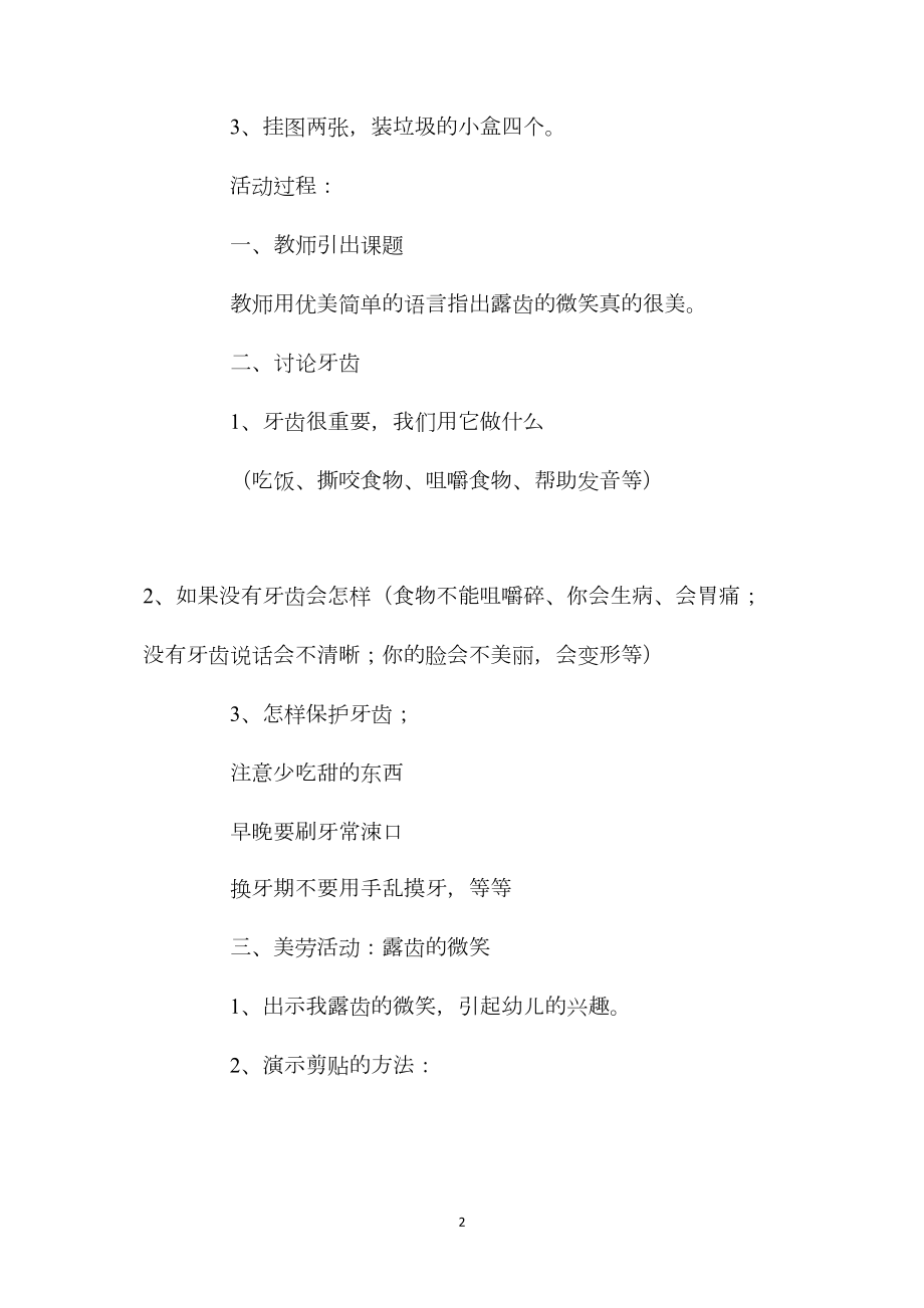 中班主题活动露齿的微笑教案反思.docx_第2页