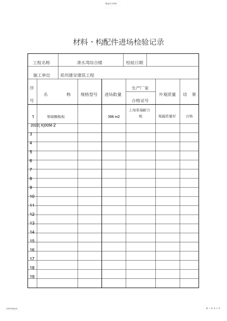 2022年材料进场报验表 .docx_第1页