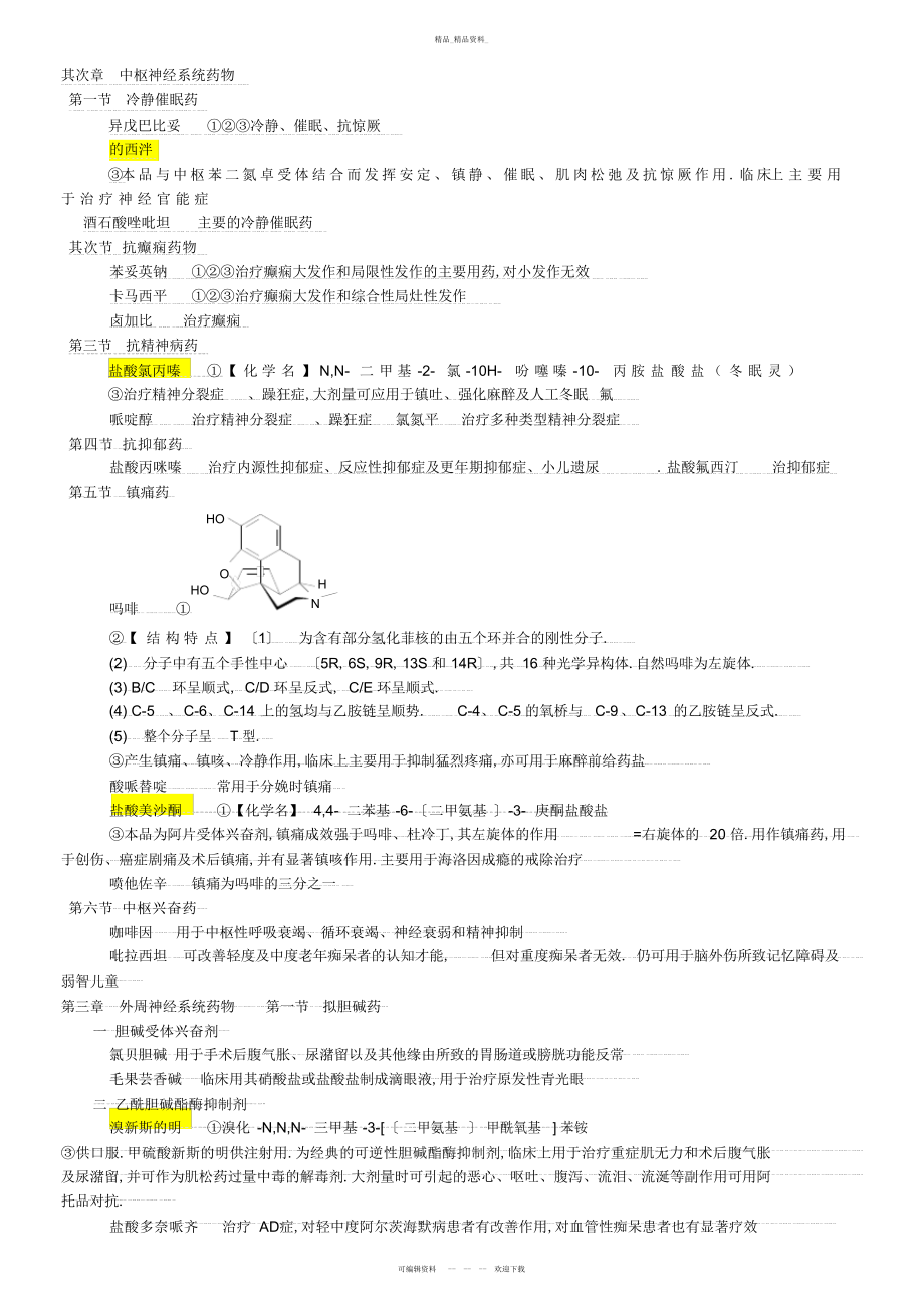 2022年药物化学复习总结 .docx_第1页