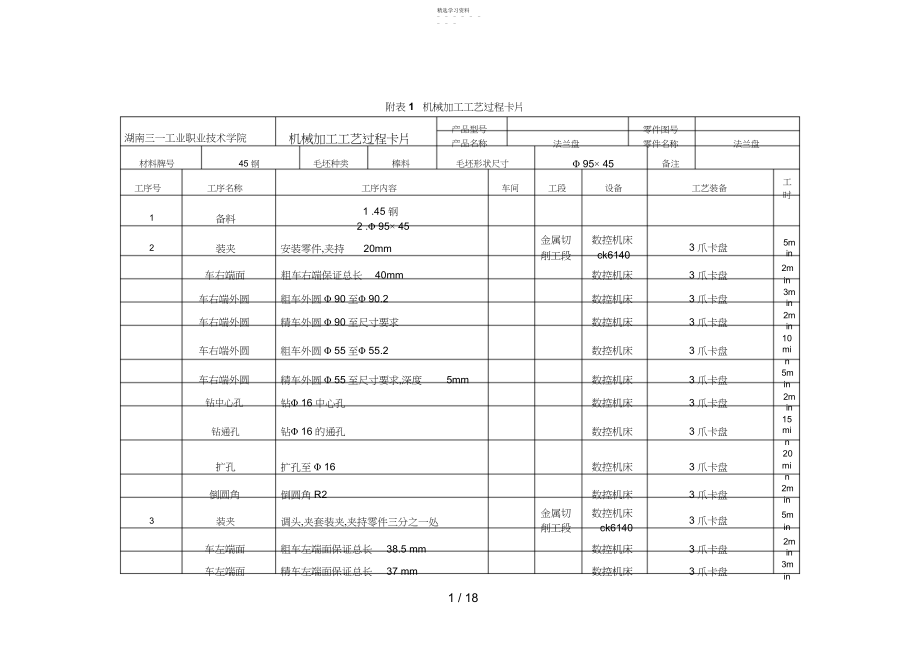 2022年法兰盘的工艺设计方案与数控加工工艺卡 .docx_第1页