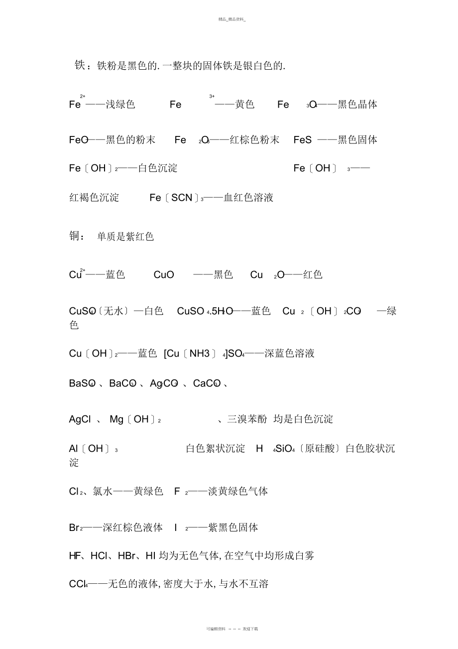 2022年高中化学常用离子的颜色 .docx_第1页