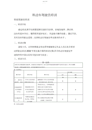 2022年机动车驾驶员培训 .docx