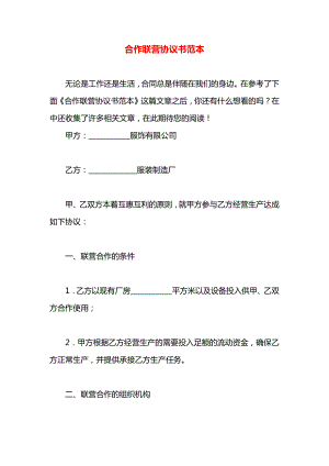 合作联营协议书范本.docx