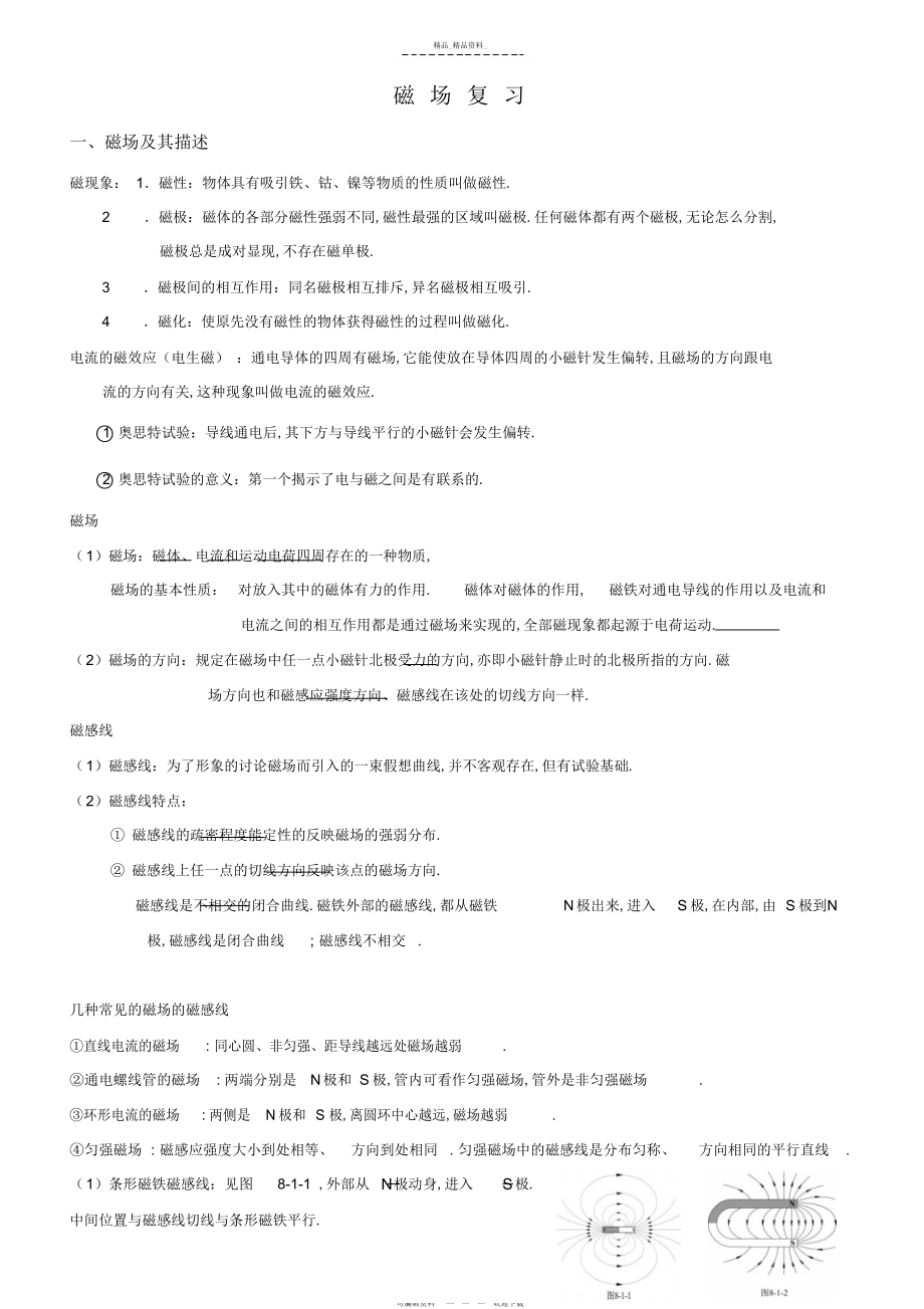 2022年高中物理磁场知识点总结.docx_第1页