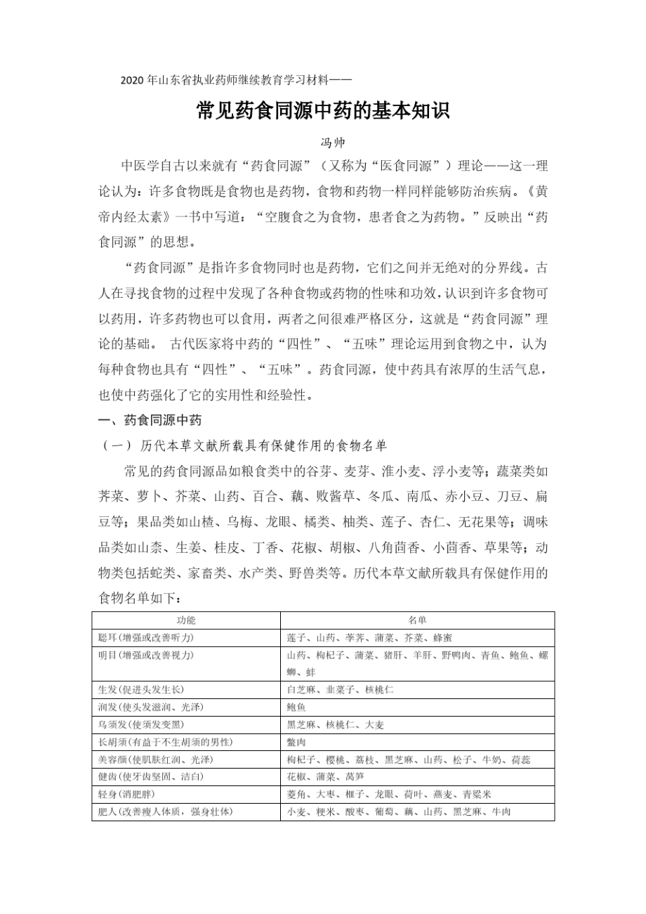 常见药食同源中药的基本知识 .pdf_第1页