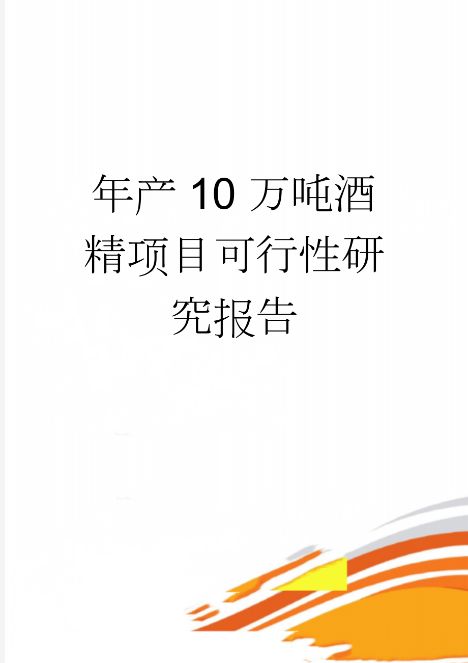 年产10万吨酒精项目可行性研究报告(34页).doc_第1页