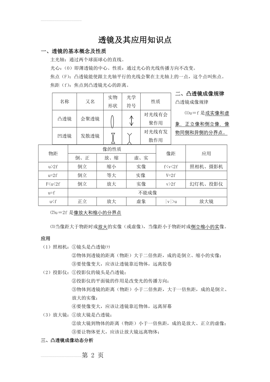 透镜及其应用知识点(4页).doc_第2页