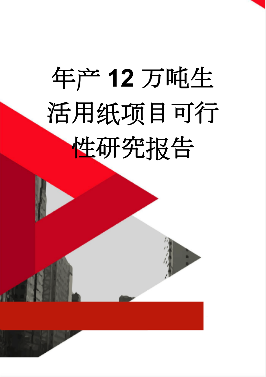 年产12万吨生活用纸项目可行性研究报告(23页).doc_第1页