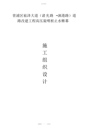 2022年高压旋喷桩止水帷幕施工专业技术方案 .docx