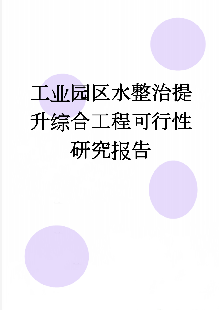 工业园区水整治提升综合工程可行性研究报告(50页).doc_第1页