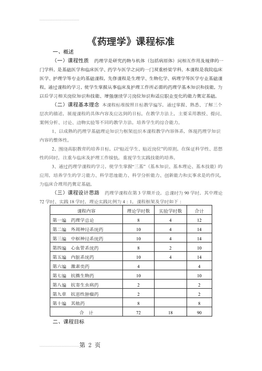 药理学课程标准(12页).doc_第2页