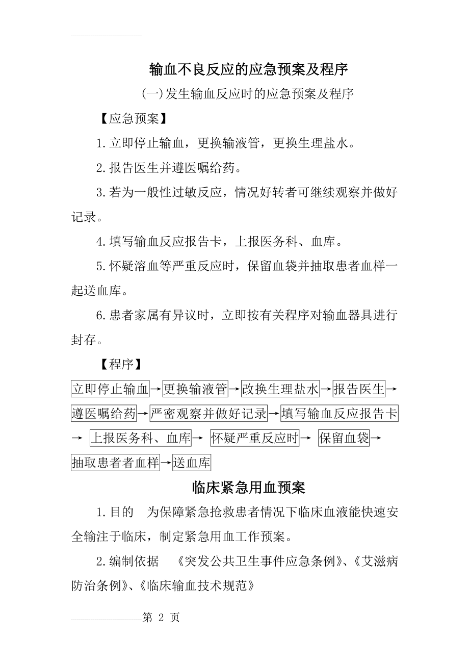 输血不良反应应急预案(11页).doc_第2页