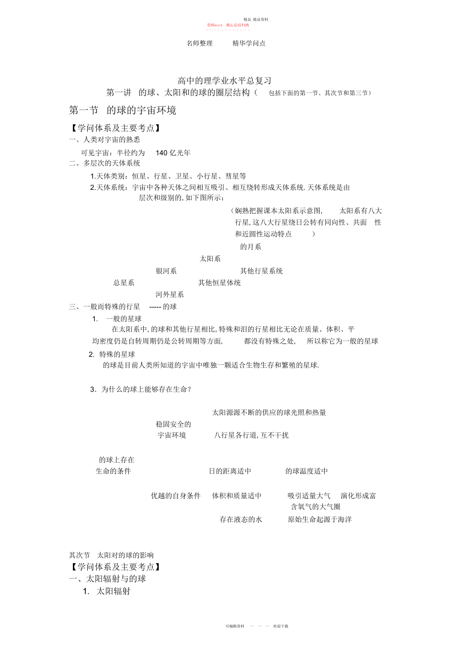 2022年高中地理学业水平总复习知识点.docx_第1页