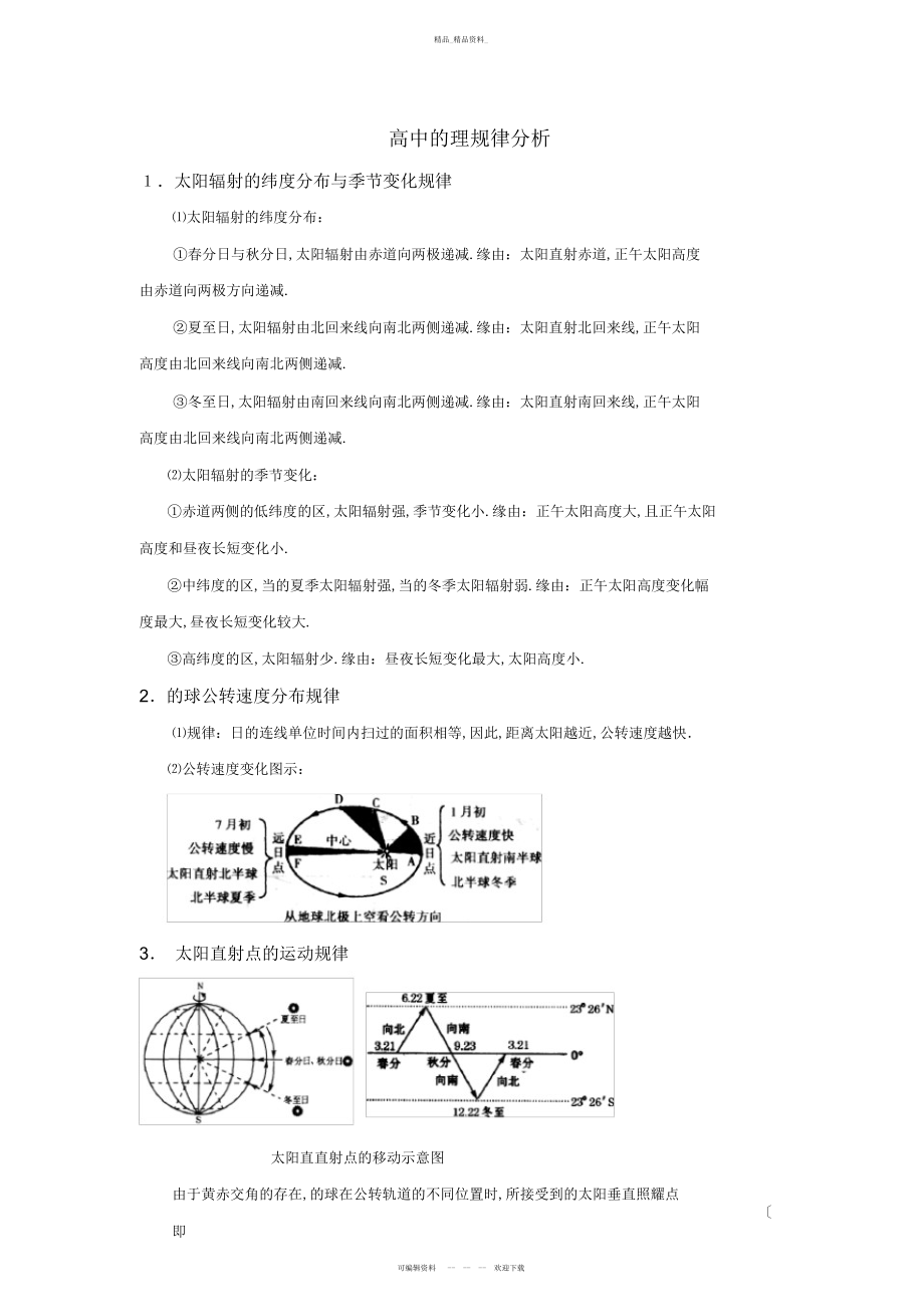 2022年高中地理规律分析 .docx_第1页