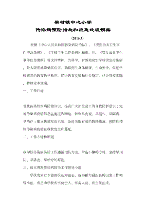 医学专题一小学传染病防治应急预案.docx